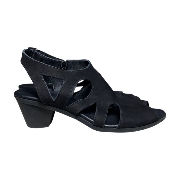 Arche Sorako Nubuck Slingback Sandals Size 41 US 9.5 Black Made in France - Picture 1 of 13